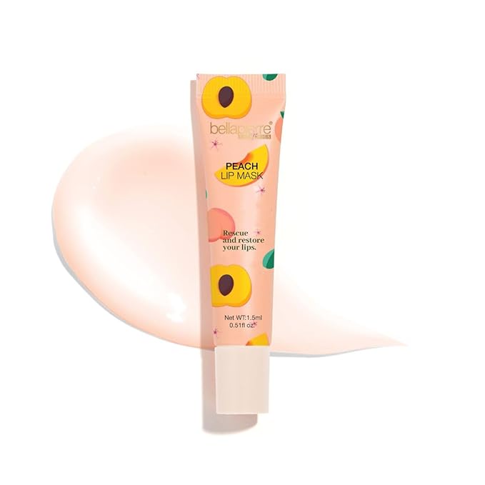 bellapierre Cosmetics Peach Lip Mask | Lip Plumping Mask with Hyaluronic Acid | Moisturizing Lip Balm for Daily Use