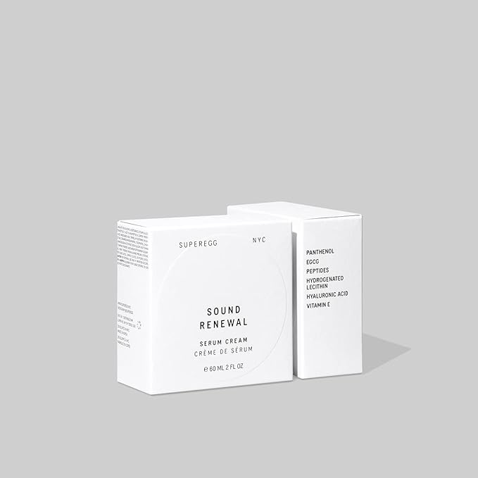 SUPEREGG Sound Renewal Serum Cream: For a fresh, luminous complexion. Nourishing serum cream with Panthenol and EGCG. 60 ML / 2 FL OZ