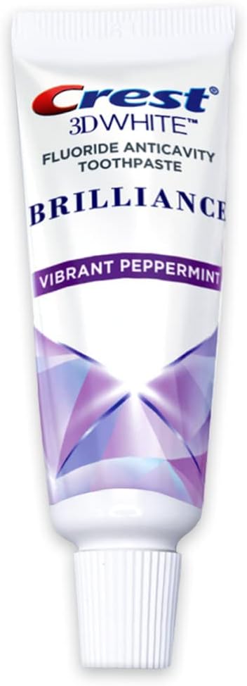 Crest 3D White Brilliance Toothpaste, Vibrant Peppermint, Travel Size 0.85 oz (24g) - Pack of 10