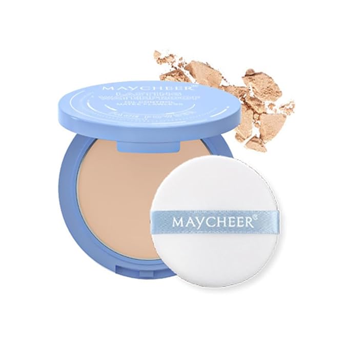 LAMUSELAND Pressed Powder Compact, Oil Control Brighten Skin Girls (JG03)