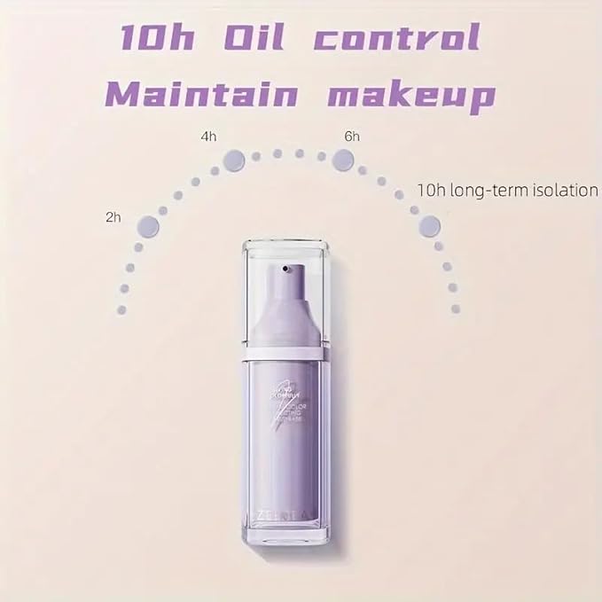 ZEESEA Correcting Face Primer for Brighten, Neutralizes Uneven Skin Tone and Facial Redness,Grips Makeup Base for Long-Lasting Wear,Cruelty-Free, Purple &Green