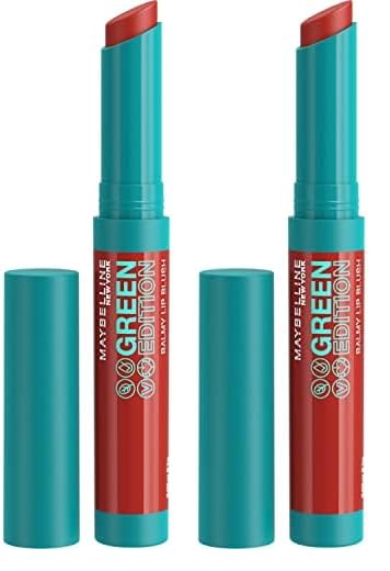 MAYBELLINE Green Edition Balmy Lip Blush, Formulated With Mango Oil, Sandalwood, Brick Red, 1 Count (Pack of 2)