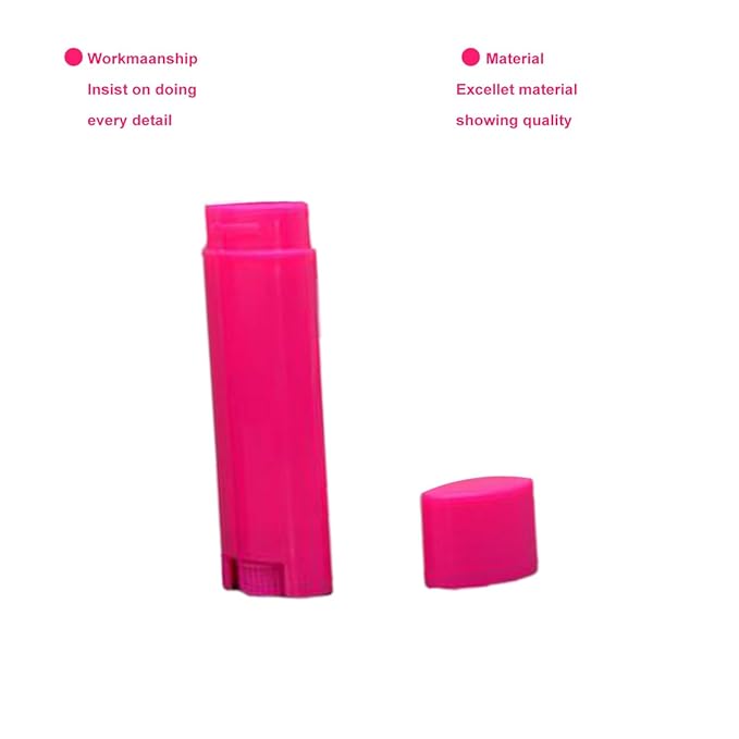 5ml 50Pcs Empty Oval Deodorant Lip balm Tubes Containers Twist-up Refillable Containers for Lipstick,Chapstick,Homemade Lip balm,DIY Deodorants(Hot Pink)