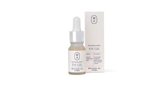 Youthful Skin Eye Gel 0.34 oz | Ayurvedic Under-Eye Treatment | Reduces Dark Circles & Puffiness | Hydrates and Tones | With Aloe Vera, Green Tea, Sacred Lotus