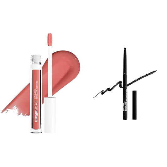 wet n wild Mega Slicks Lip Gloss & Mega Last Breakup Proof Eyeliner, 16-Hour Wear