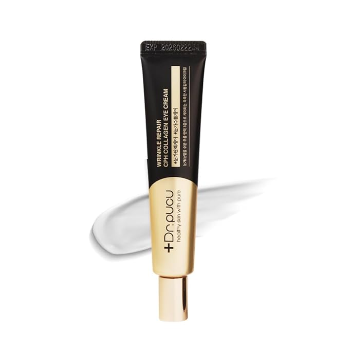 Wrinkle Repair Collagen EYE CREAM, Korean eye cream, under-eye night cream for anti aging, moisturising, no greasy or too light texture, mild powdery scent, 1.01 fl. Oz