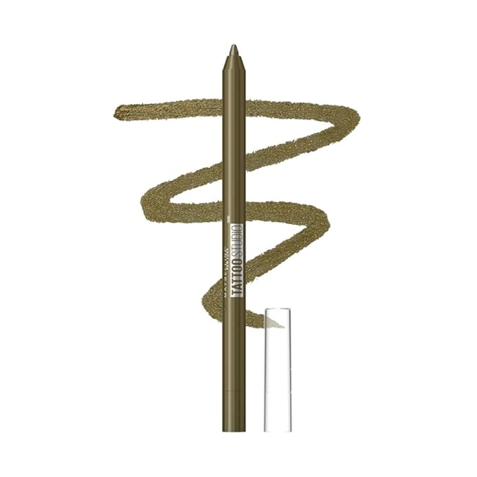 Maybelline New York Tattoo Studio Long-Lasting Sharpenable Eyeliner Pencil, Glide on Smooth Gel Pigments with 36 Hour Wear, Waterproof Emerald Lights 0.04 oz