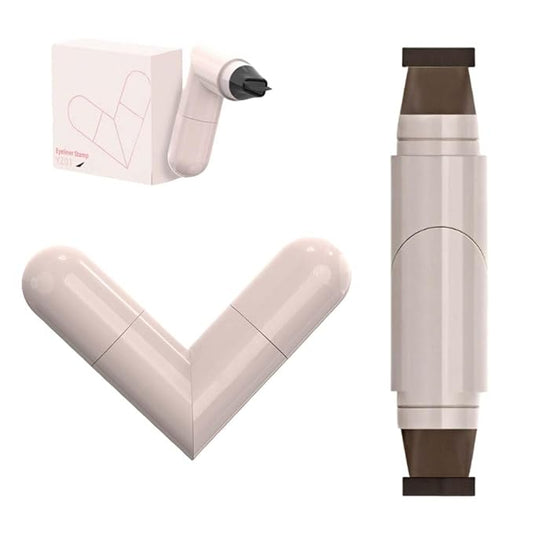 Gel Eyeliner Pencil Set, 2025 New Waterproof Eyeliners, Innovative Design Eyeliner Stamp for Daily Makeup, Quick Shaping Eyeliners Tool for Beginners (Brown)