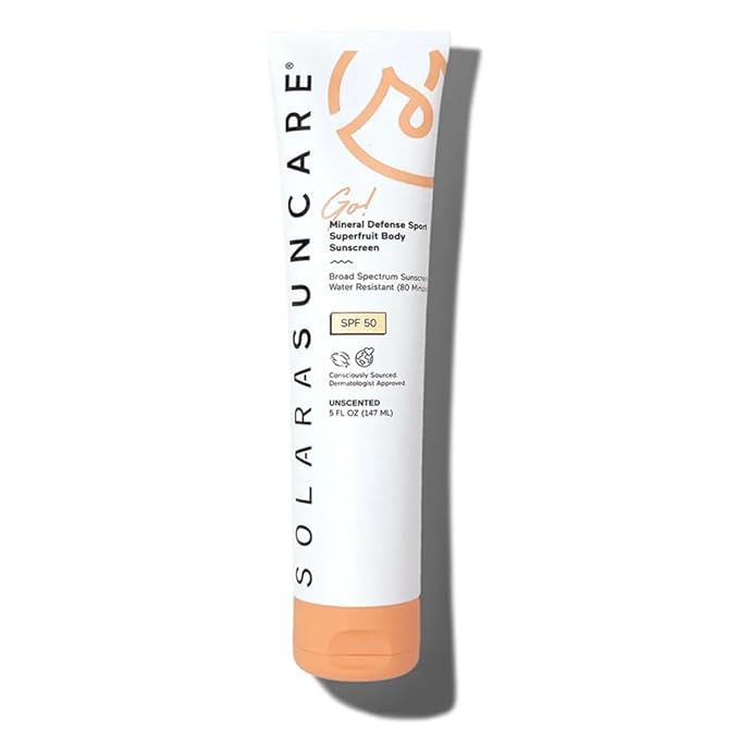 Solara Suncare - Go! Mineral Defense SPORT Superfruit Body Sunscreen, SPF 50 | EWG Verified, Vegan, Cruelty-Free, Reef-Friendly | Unscented, Sensitive Skin Safe, Water-Resistant (5 fl oz | 147 ml)
