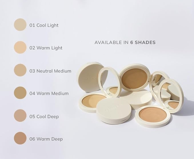 FARMASI Makeup BB All in One Powder, Lightweight, Long-Lasting Medium-Full Coverage with Flawless Finishing, will Look More Natural and Smooth Than Ever, 0.5 oz, Warm Medium