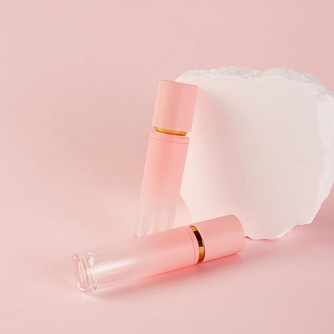 5 Pcs Gradient Pink Lip Gloss Tubes 8ml Empty Refillable Plastic Lip Gloss Containers with Wand Applicators for DIY Lip Gloss Lipstick