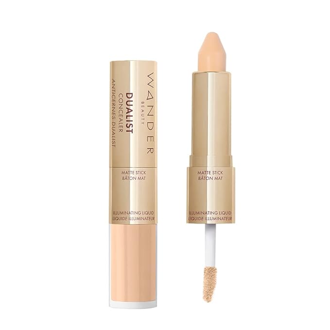 Wander Beauty Dualist Matte and Illuminating Concealer Makeup - Fair - Dual-Ended Matte Concealer Stick + Liquid Concealer - Full Coverage Concealer Brightens, Firms, & Hydrates Under Eyes -0.28 fl oz
