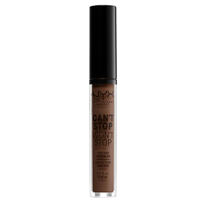 NYX PROFESSIONAL MAKEUP Can't Stop Won't Stop Contour Concealer, 24h Full Coverage Matte Finish - Deep (Pack of 2)