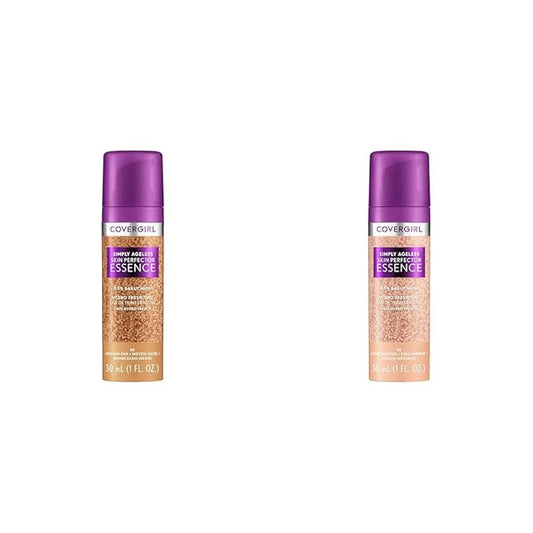 Covergirl Simply Ageless Skin Perfector Essence Foundation Bundle with Shades 50 Medium-Tan and 30 Light-Medium, 1oz Each