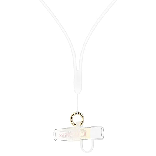 Desing Wish Silicone Lip Balm Holder with Cap Cover Portable Chapstick Holder Keychain Sleeve Lip Balm Key Chain with Key Ring and Neck Strap Lanyard - Transparent