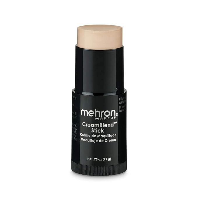 Mehron Makeup CreamBlend Stick | Face Paint, Body Paint, & Foundation Cream Makeup | Perfect for Halloween .75 oz (21 g) (Light 1)