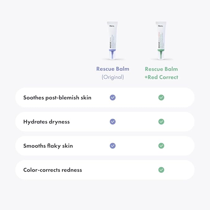 Hero Cosmetics Rescue Balm Post-Blemish Recovery Cream - Intensive Nourishing and Calming for Dry, Red-Looking Skin After a Blemish - Dermatologist Tested (50 ml, 1.69 fl. oz)