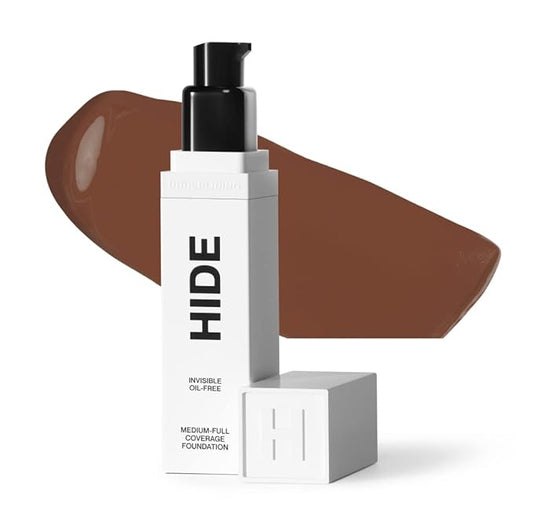 HIDE PREMIUM Liquid Foundation, SEE SHADE FINDER Below For Perfect Match, Multi-Use Waterproof Foundation, Medium/Full Coverage Foundation, Oil Free – We Have a Shade For All Skin Types, 1 fl. Oz. (Espresso)