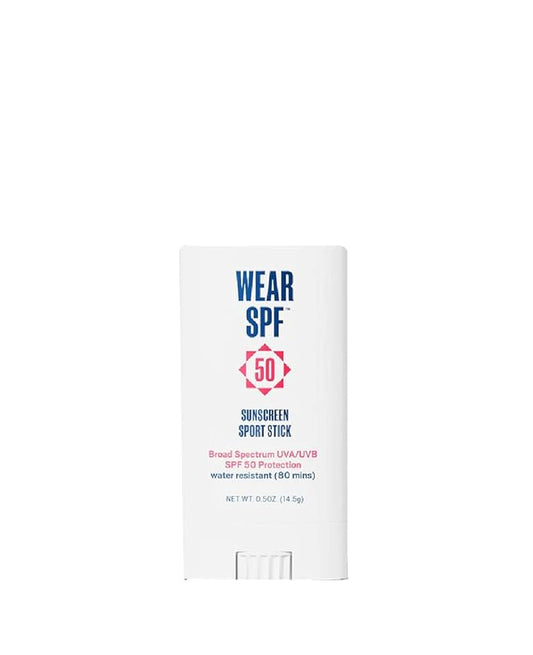 50 Sunscreen Sport Stick with Broad Spectrum SPF 50 UVA/UVB Protection, Sweat- & Water-Resistant Portable Hands-Free Stick for Face & Body, 0.5 oz.