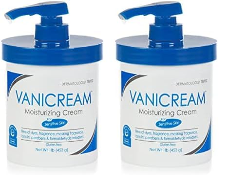 Vanicream Moisturizing Skin Cream with Pump Dispenser - 16 fl oz (1 lb) - Moisturizer Formulated Without Common Irritants for Those with Sensitive Skin (Pack of 2)