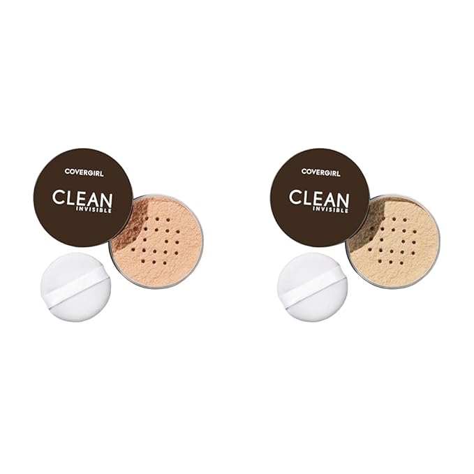 COVERGIRL Clean Invisible Loose Powder Vegan Formula Translucent oz) 2-Pack 20g