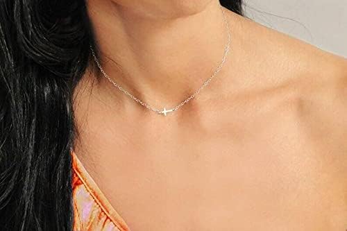Dainty Cross Pendant Necklace Choker Necklace Chain Christian Necklaces Jewelry for Women and Girls