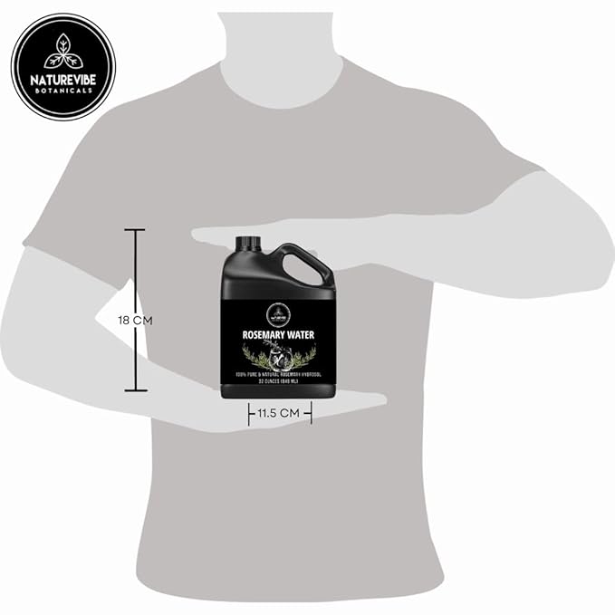 Naturevibe Botanicals Rosemary Water 32 Ounces | 100% Pure and Natural | Great for Skin Care and Hair Care