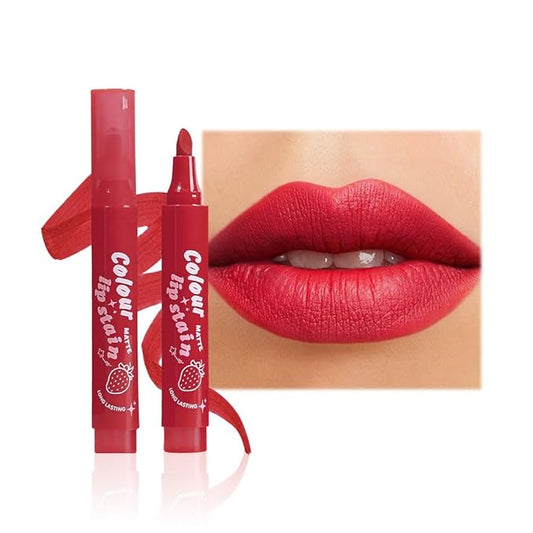 Lip Stain, Waterproof lip tint, Matte Color Look, Longlasting All Day Wear Lip Color, Smudge Proof Natural Finish, Precise Chisel Tip Marker,non sticky lip gloss,kiss proof lip color 04#