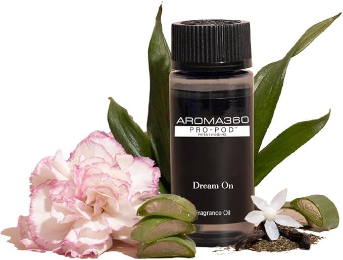 Aroma360 Dream On Pro Pod Fragrance Oil Blend | Hotel Inspired Luxury Essential Oil Diffuser | Aromatherapy Scent Diffuser Oil | White Tea, Aloe Vera, Ginger 1.7 fl oz, 50 mL