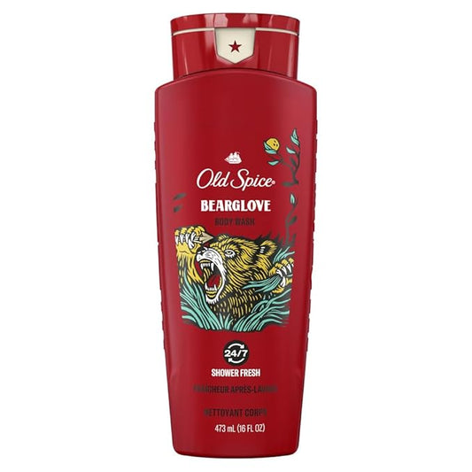 Old Spice Wild Bearglove Scent Body Wash for Men, Red 16 Oz, Packaging may vary Red