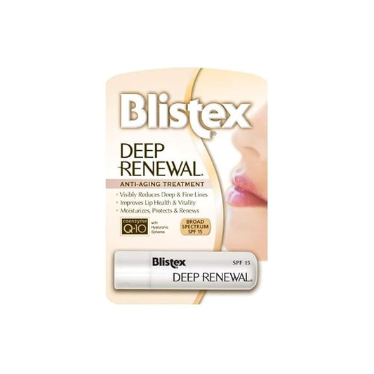 Blistex Lip Protectant Sunscreen Deep Renewal Anti-Aging Formula 0.13 Ounce (3.69g) ( Value Pack of 4)