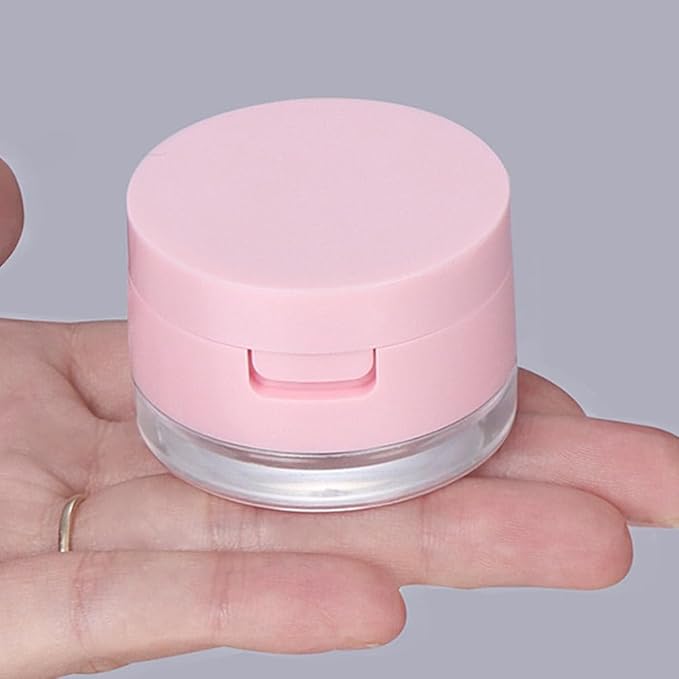 minkissy 2 Sets Powder Box Mini Containers Loose Cosmetic Cases for Traveling Foundation Makeup Powder Women Cosmetic Supply Powder Case Bulk Makeup Pink Flash Body Powder 3g Abs