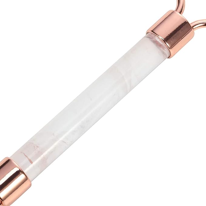 C CRYSTAL LEMON White Natural Face Roller, Jade Gua Sha Sculptor for Aging Wrinkles and Puffiness - Natural White Facial Roller Guasha Tool - Premium Jade Face Roller Cold Roller for Face