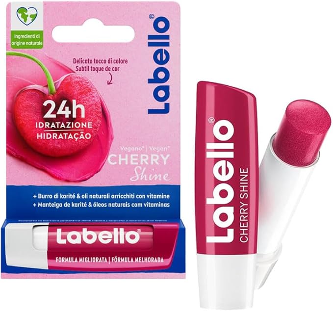 3 LABELLO CHERRY FRUITY SHINE LIP BALM STICK CARE BEAUTY SOFT SMOOTH SPF 10 NEW
