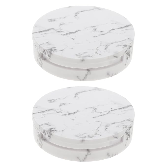 EXCEART Makeup Powder Container Pressed Powder Box 2Pcs