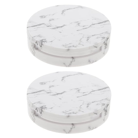EXCEART Makeup Powder Container Pressed Powder Box 2Pcs Compact Cosmetic Powder Containers Makeup Empty Loose Powder Boxes (Assorted Color) Makeup Powder Puff