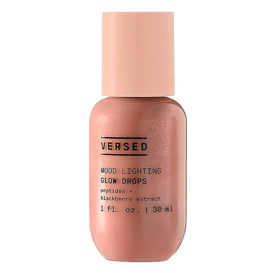 Versed Mood Lighting Glow Drops, Rose - Liquid Blush & Liquid Highlighter Drops with Illuminating Light-Reflecting Pigments for Glowing Skin - Vegan (1 fl oz)