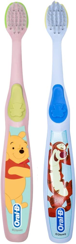 Oral-B Baby Manual Toothbrush, Pooh Characters, 0-3 Years Old, Extra Soft (Characters Vary) - Pack of 2