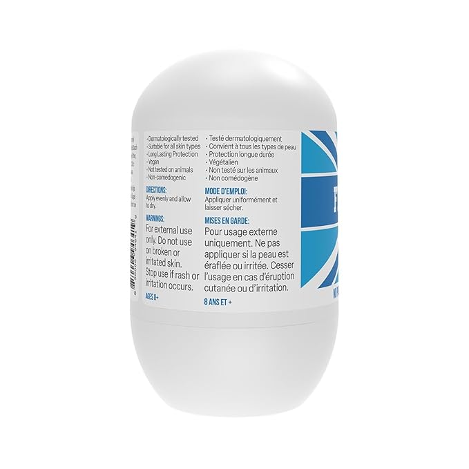 Fresh Kidz Roll On Deodorant for Kids and Teens - Baking Soda and Aluminum-free 24 Hour Protection for Sensitive Skin - Boys "Blue" 1.86 fl.oz. (2 Pack)