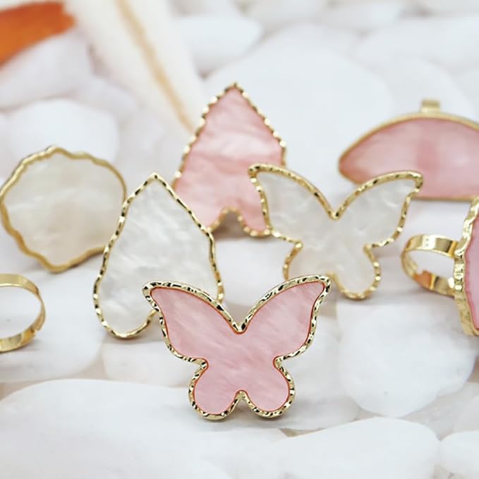 2 Pcs Nail Art Palette Ring Nail Color Mixing Tray Nail Polishing Palette Makeup Foundation Mixing Plate with Finger Ring for Nail Salon Shop Heart