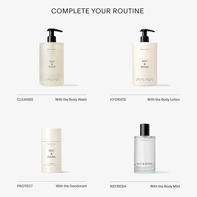 Salt & Stone Body Mist, Neroli & Basil Scent, Skincare Infused Perfume Hair & Body Spray for Women and Men, Hydrating Fragrance with Glycerin and Red Algae, Vegan, Cruelty Free, 3.4 fl oz