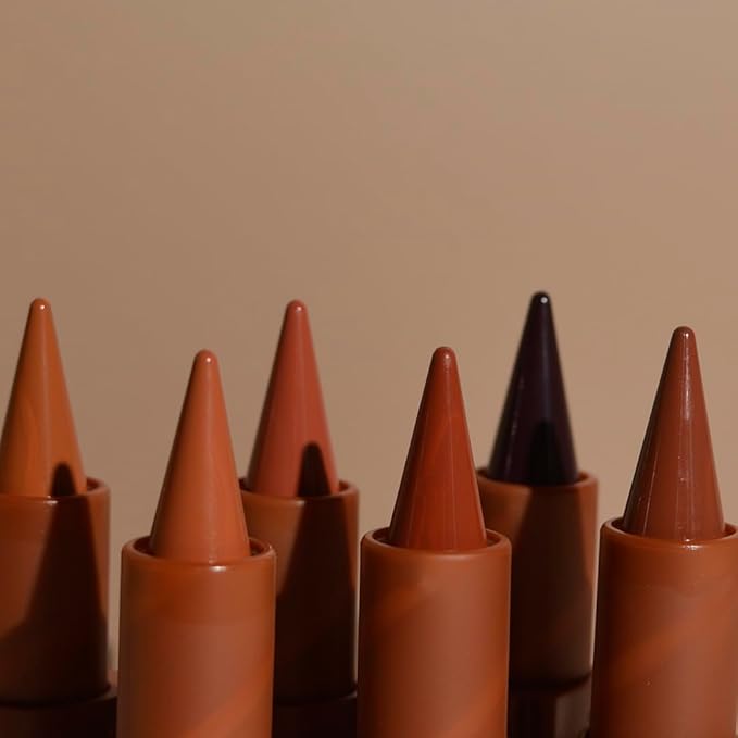 2-in-1 Gradient Lip Liner and Lipstick Lip Combo Set - Achieve Flawless Contour and Gradual Ombre Effect with Easy-to-Use Crayon Form and Cone Tip (01# Milk Tea & 06# Coffee Bean, 2 Count (Pack of 1))