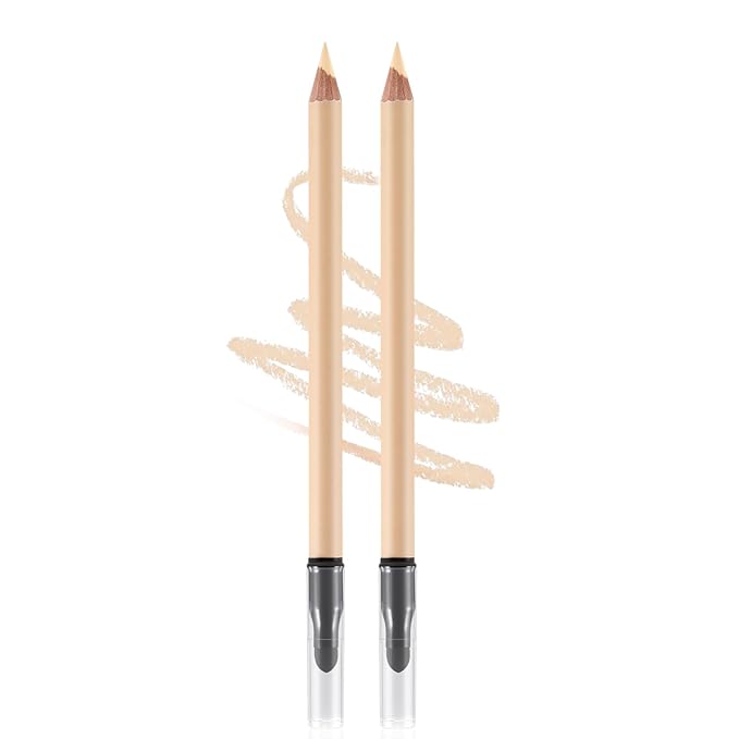 2pcs Concealer Pencil with Sponge,Full Coverage,Waterproof Under Eye Concealer Stick for Dark Circles,Blemishes,Aging Spots,Acne,Freckles