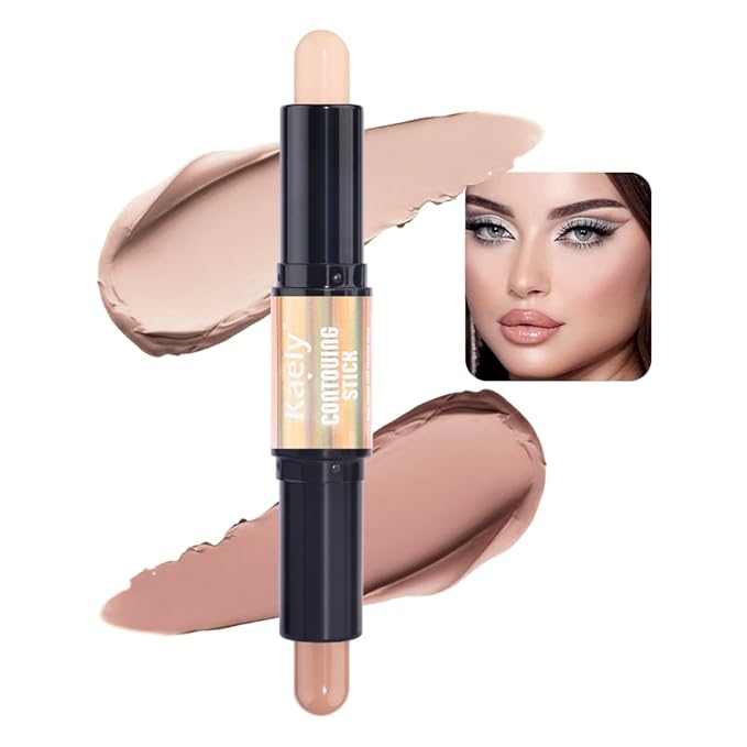 Kaely 2in1 Cream Bronzer Highlighter Stick,Face Shaping Contouring Shades Makeup,15