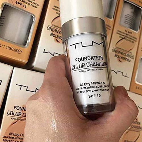 TLM Colour Changing Foundation - Flawless Coverage, Lightweight Formula, Adapts to Skin Tone, Hides Wrinkles & Lines, Hydrating & Long-Lasting, BB Cream Makeup Base Concealer Cover
