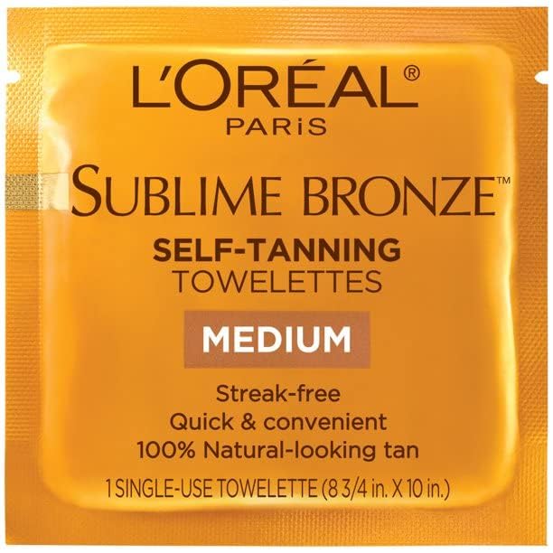 L'Oreal Paris Sublime Bronze Self-Tanning Body Towelettes, 6-Count (Pack of 2)