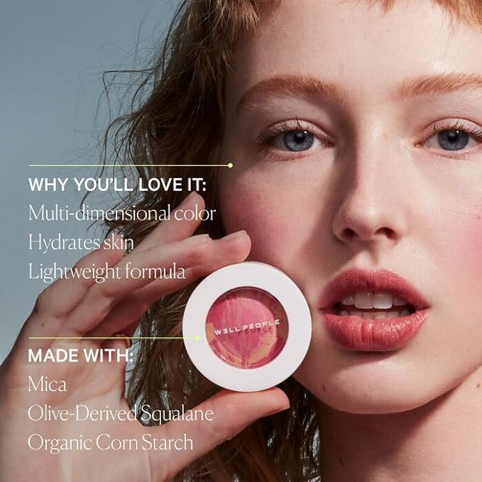 Well People Superpowder Blush Powder, Hydrating Powder Blush Wild Fig