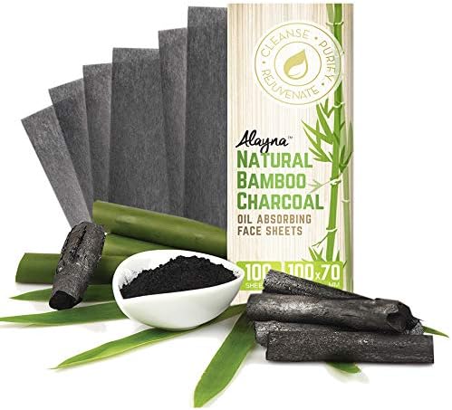 Oil Blotting Sheets for Face Natural Bamboo Charcoal Blotting Paper for Oily Skin Oil Absorbing Tissues Beauty Blotters Remove Excess Shine Organic Blot Papers For Facial Make Up & Skin Care 1 Pack