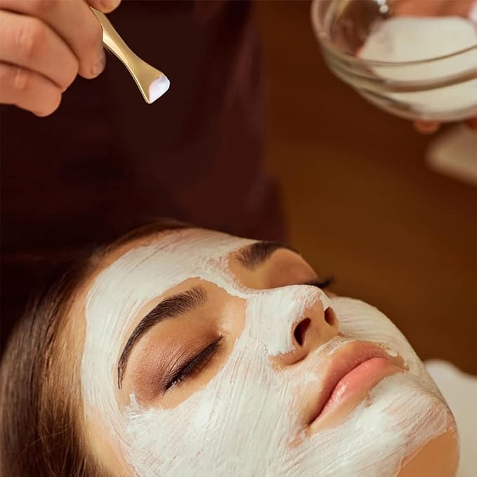 Metal Eye Face Cream Applicator Stick and Mini Cosmetics Spoon Spatula, Zinc Alloy Makeup Spoon Metal Eye Facial Massager for Facial Cosmetic Face Cream (Gold)