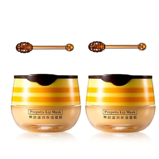 2PCS Lip Balm Honey Pot,Propolis Moisturizing
